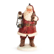 Lit Large Santa with Lantern Centerpiece