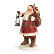 Lit Large Santa with Lantern Centerpiece