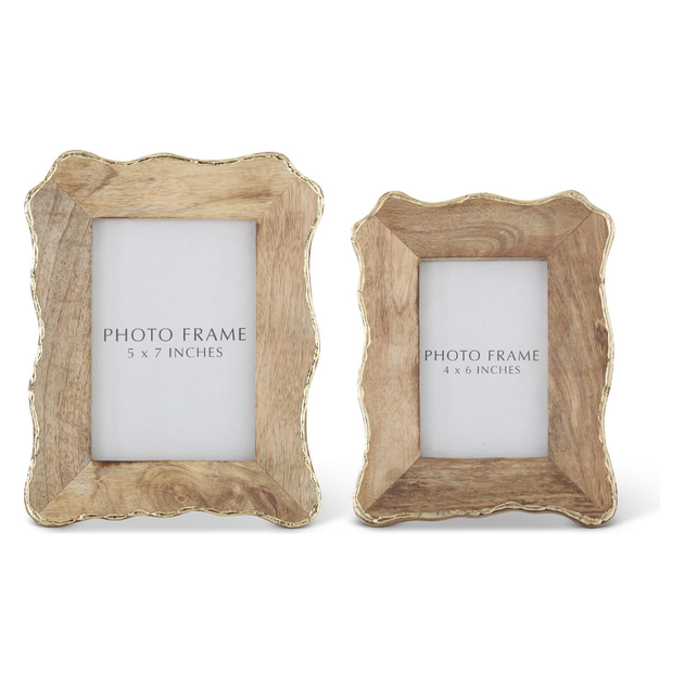 Scalloped Edge Mango Wood Photo Frame w/Gold Edge – Park and Oak Collected