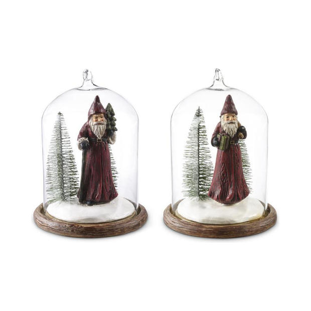 Glass Dome Ornament w/Santa Inside