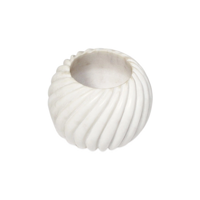 White Mable Carved Votive