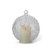 Glass LED Flicker Round Ornament