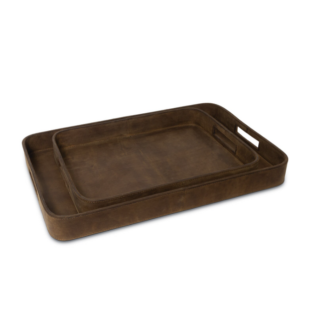 Derby Rectangle Leather Tray