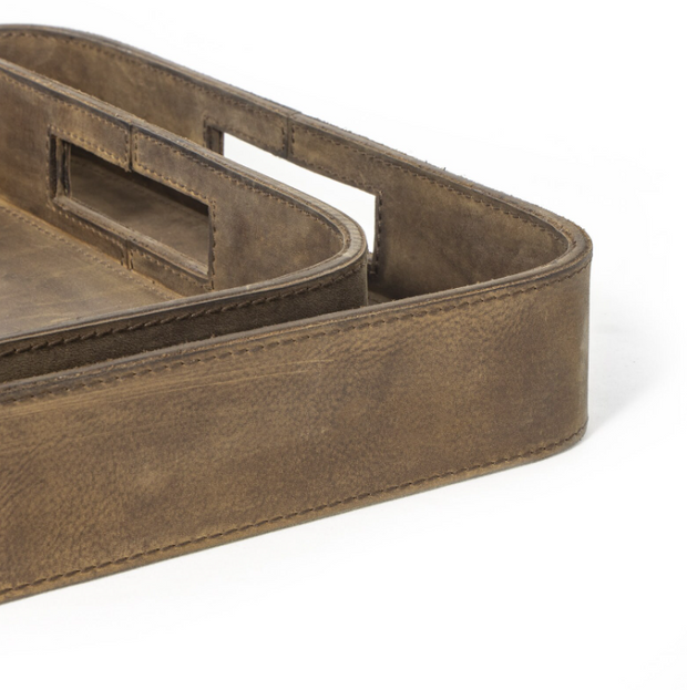 Derby Rectangle Leather Tray