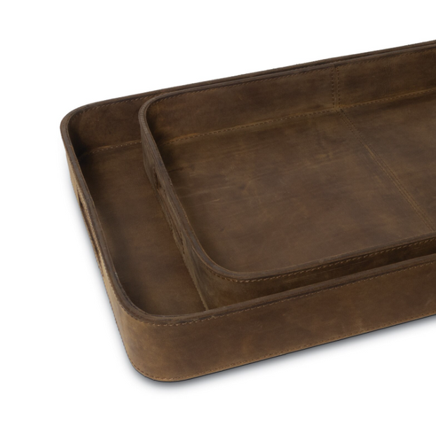 Derby Rectangle Leather Tray