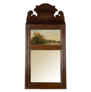 18.75" Wood Framed Mirror with Landscape Print - Vintage