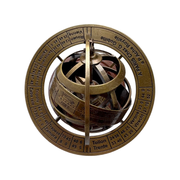 5.25" Antiqued Brass Desk Armillary with Zodiac