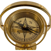 6.5" Polished Brass Gimbal Compass