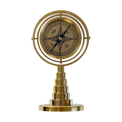 6.5" Polished Brass Gimbal Compass