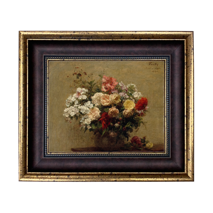 Summer Flowers Framed Oil Painting Print On Canvas