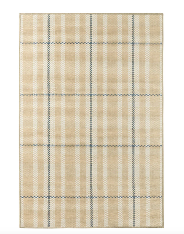 Hallie Plaid Khaki Washable Rug