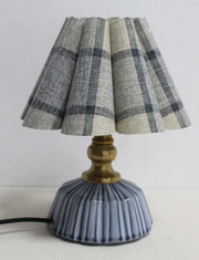 Scalloped Blue Plaid Mini Lamp