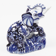 Blue Chinoiserie Decorative Elephant