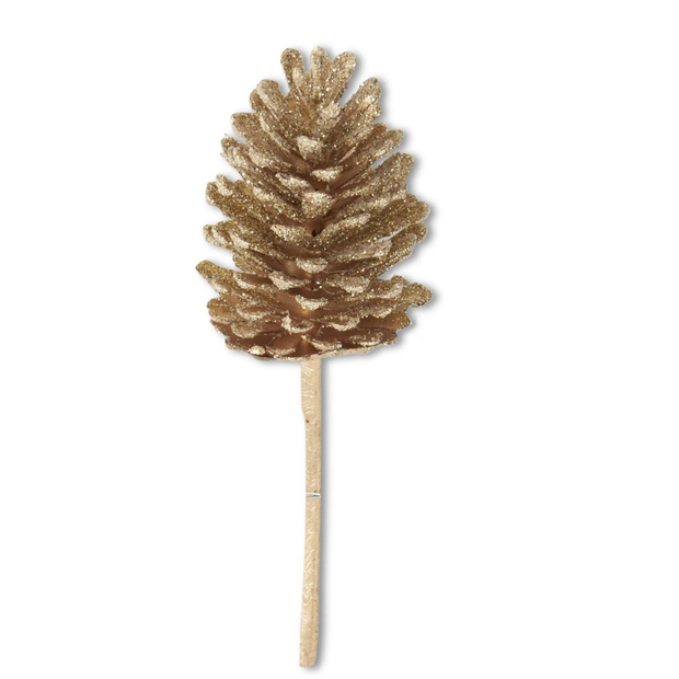 12.5 in. Gold Glitter Pinecone Pick