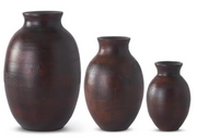 Dark Mango Wood Pot Bellied Vase