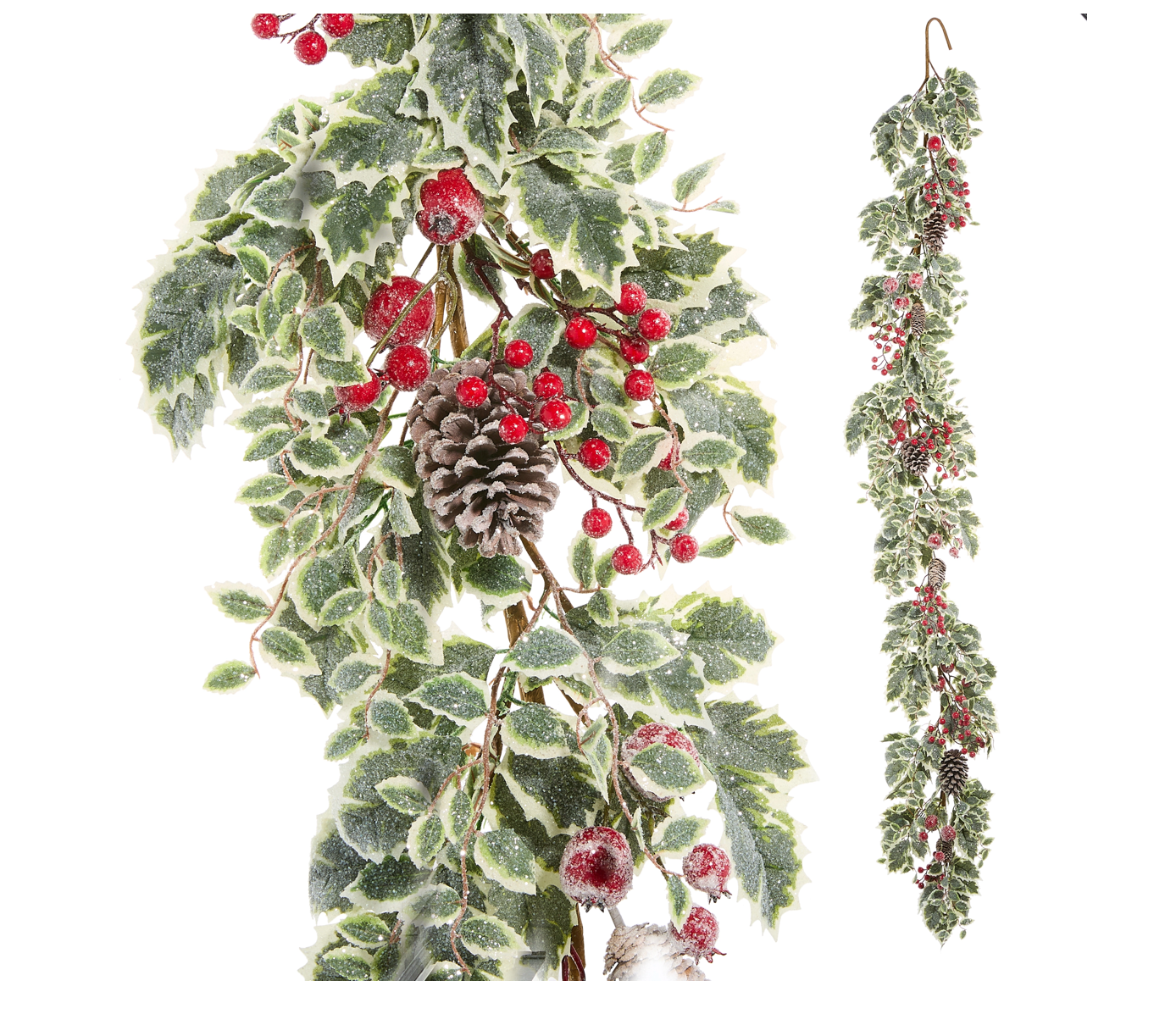 6' Iced Holly Garland