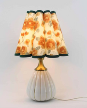 Scalloped Orange Floral Ivory Mini Lamp