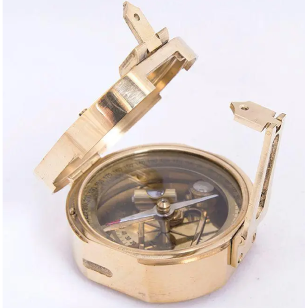 Brass Compass With Mirror