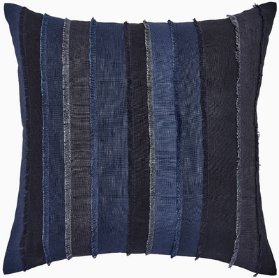 22" x 22" - Fringed Indigo Decorative Pillow