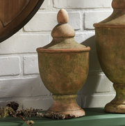 Weathered Garden Lidded Urn - Small