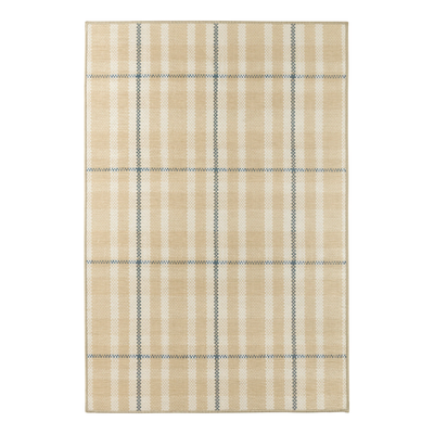 Hallie Plaid Khaki Machine Washable Rug