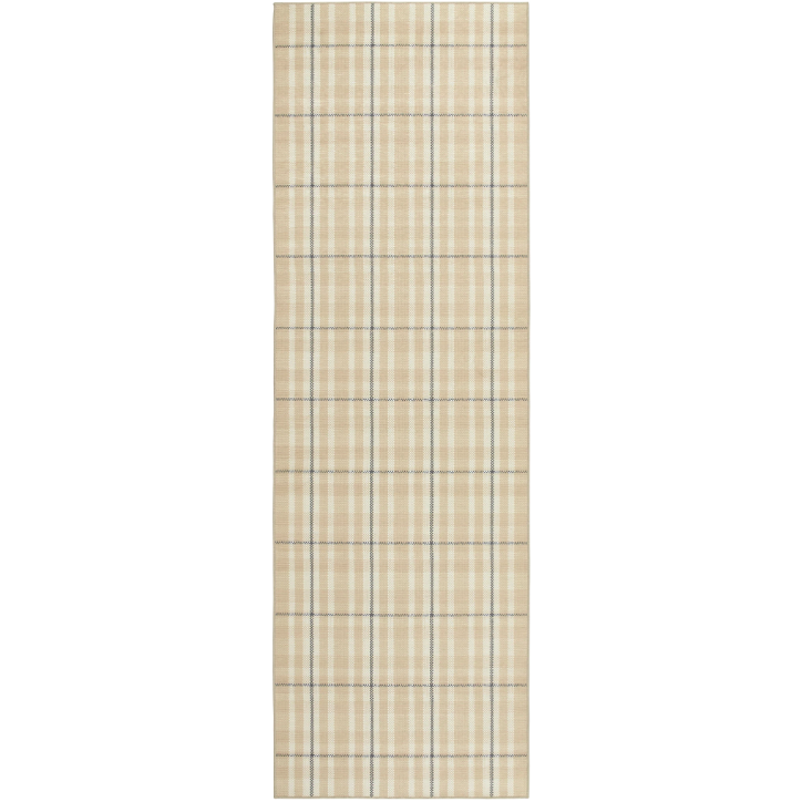 Hallie Plaid Khaki Machine Washable Rug