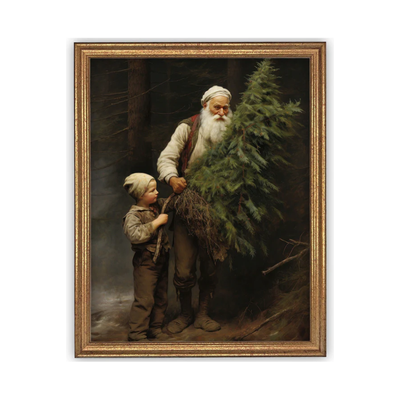 8" x 10" Christmas Tree Harvest Framed Canvas Art