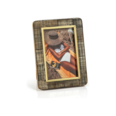 Shagrin Horn Inlaid Photo Frame - 4x6