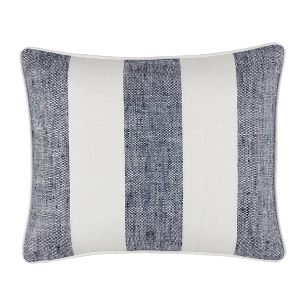 Awning Stripe Navy Indoor/Outdoor Decorative Pillow - 16" x 20"