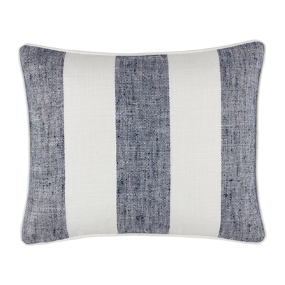 Awning Stripe Navy Indoor/Outdoor Decorative Pillow - 16