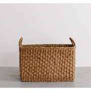 Rectangular Floor Basket with Handle - Harvest Chatai Weave