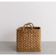 Rectangular Floor Basket with Handle - Harvest Chatai Weave