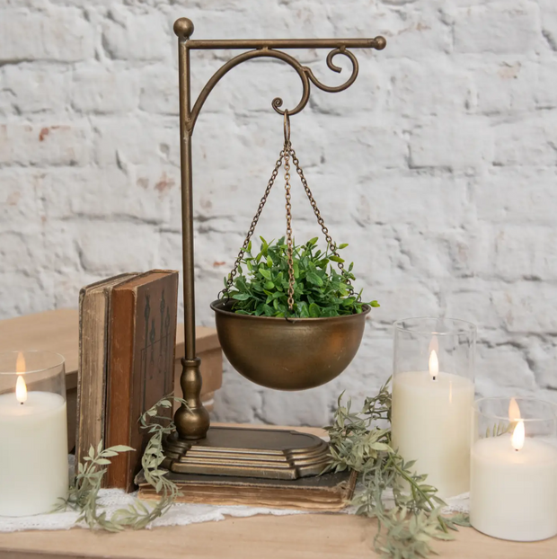 Gold Hanging Bowl On Stand