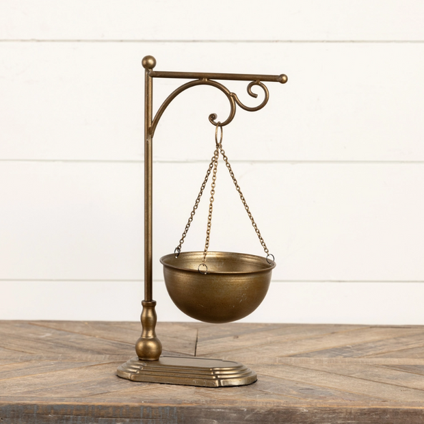 Gold Hanging Bowl On Stand