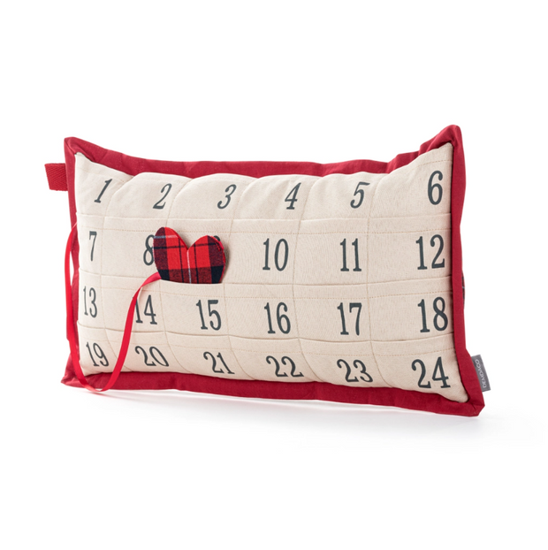 Plaid Countdown To Christmas Pillow