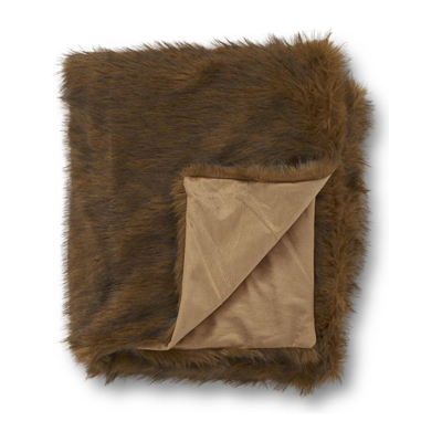 Brown Faux Fur Throw Blanket