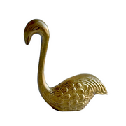 3" Antiqued Brass Flamingo Paper Weight