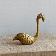 3" Antiqued Brass Flamingo Paper Weight