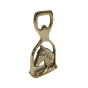 4.5" Solid Brass Horse Head and Stirrup Bottle Opener