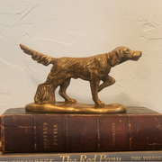 6" Solid Brass Pointer Dog Paperweight