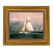 Chiquita Racing Off Boston Lighthouse Framed Painting Print - 5" x 6"