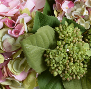 Pink Hydrangea Arrangement in Glass 12"H