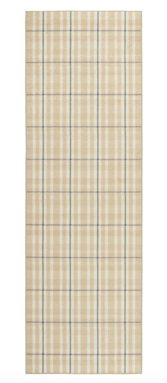 Hallie Plaid Khaki Washable Rug