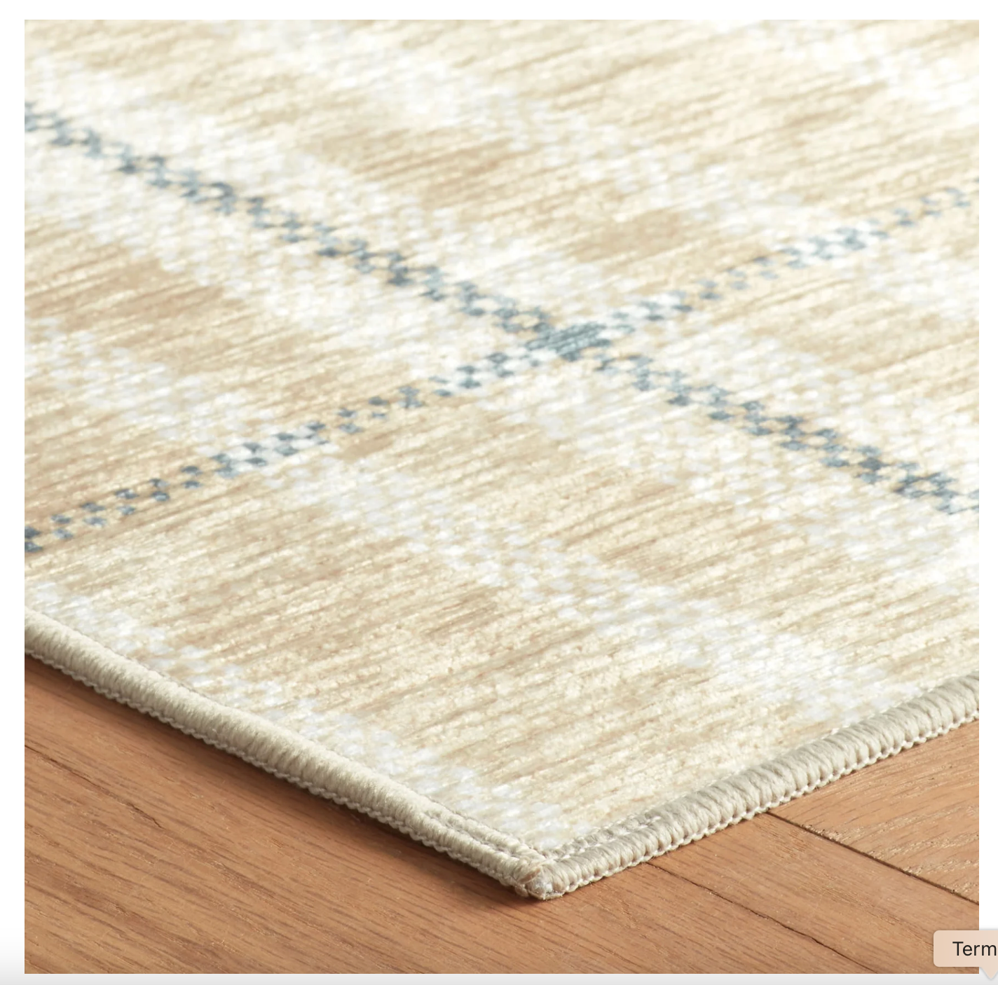 Hallie Plaid Khaki Washable Rug