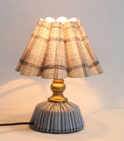 Scalloped Blue Plaid Mini Lamp