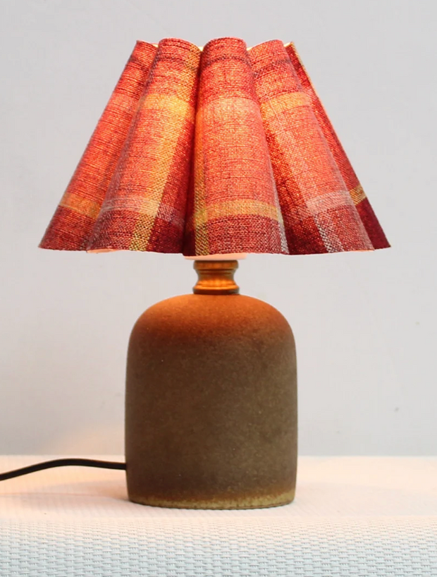 Scalloped Red Plaid Mini Lamp