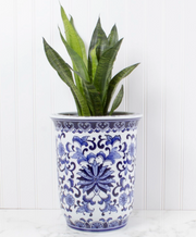 Blue Chinoiserie Planter- Large