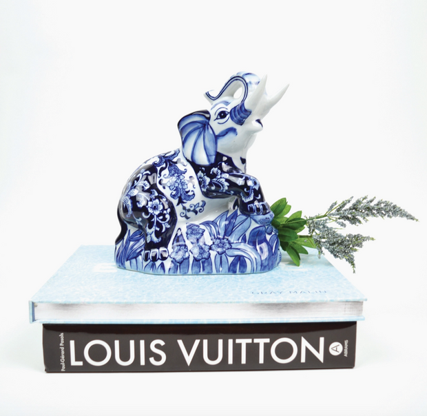 Blue Chinoiserie Decorative Elephant