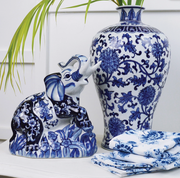 Blue Chinoiserie Decorative Elephant