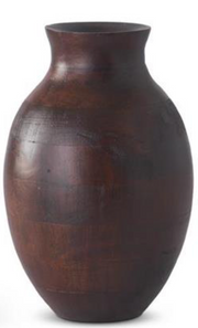 Dark Mango Wood Pot Bellied Vase